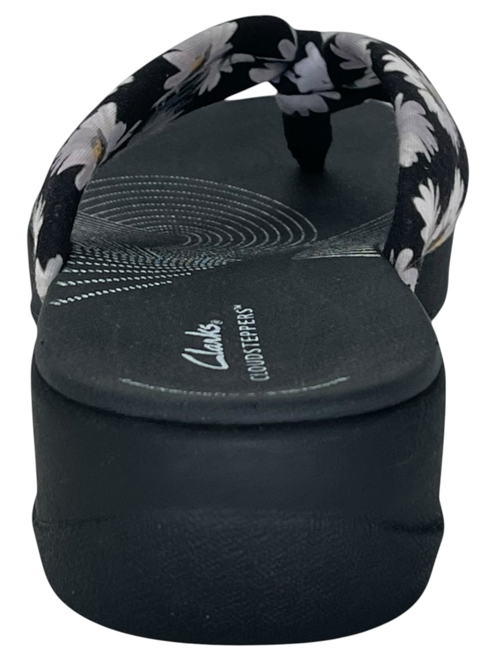 Clarks Arla Glison Black Floral Cloudsteppers Womens Thong Sandals Size 11M - Picture 4 of 13